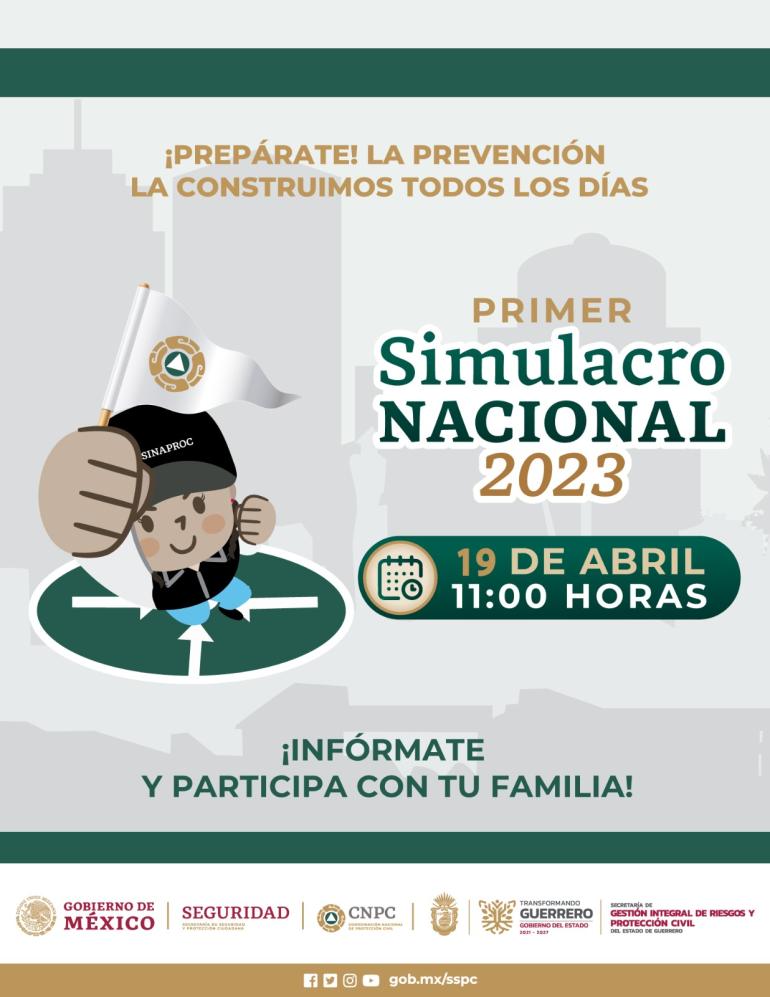 El Simulacro Nacional se llevará a cabo el próximo miércoles 19 de abril