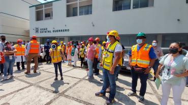 En el edificio de la sede en Acapulco las brigadas de apoyo lograron evacuar a personal, derechohabientes y usuarios en menos de un minuto